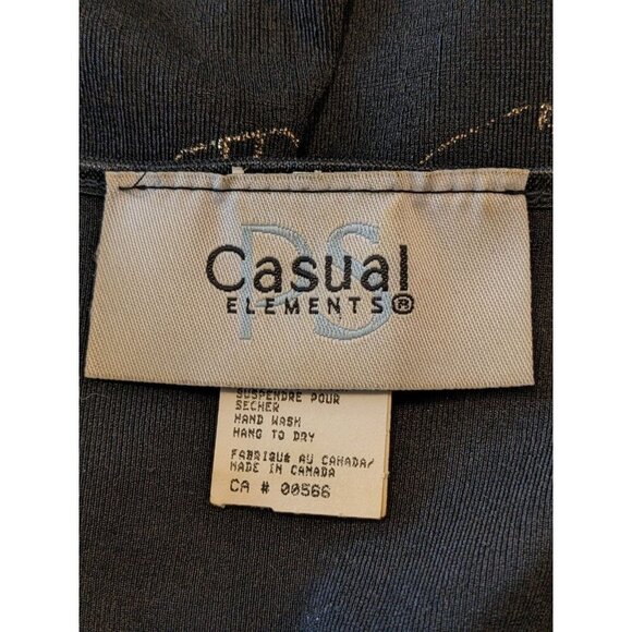 Womens Vintage Top Plus 2X Black Gold Sparkle Dragonfly Stretch Fairy Grunge - Picture 6 of 7